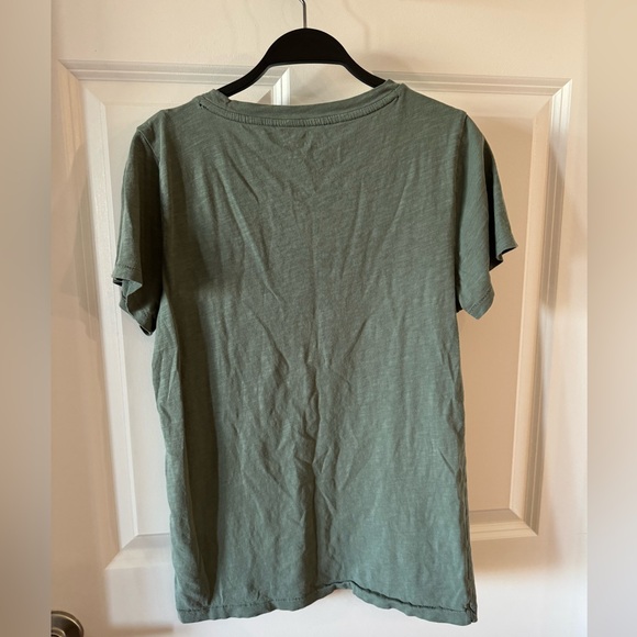 J Crew green slub cotton tee, size medium - Picture 3 of 4